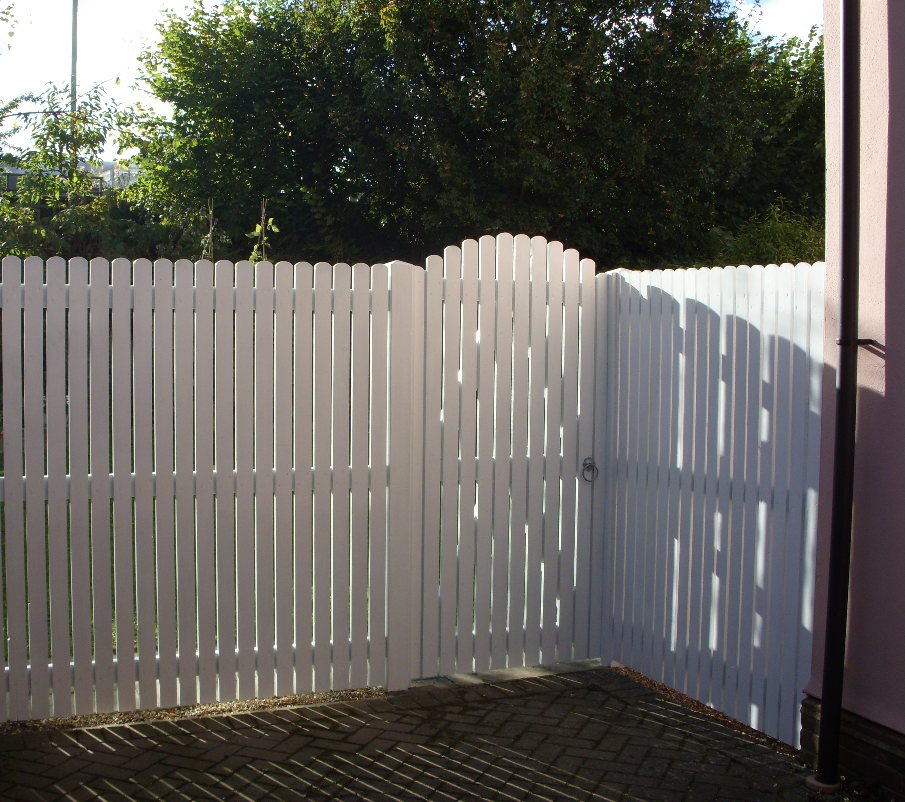 Palisade fencing and matching gate